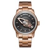 Cool Rose Gold Case and Spaceship Hand Dial, 50m Waterproof - OBLVLO JM Space Automatic Dress Watch for Men